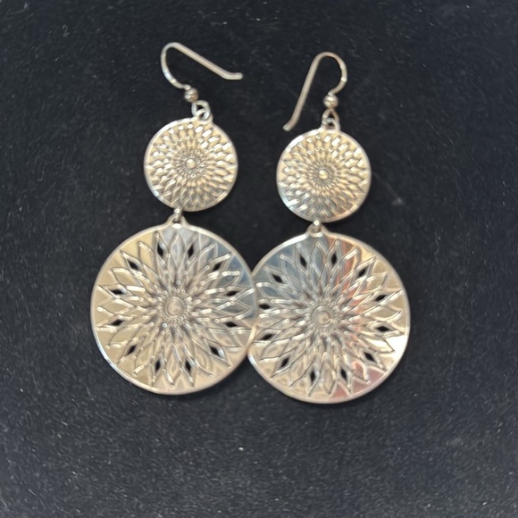 Brighton Earrings Sunburst Duo Drop with Rhinestone Crystals French Wire - Picture 4 of 9